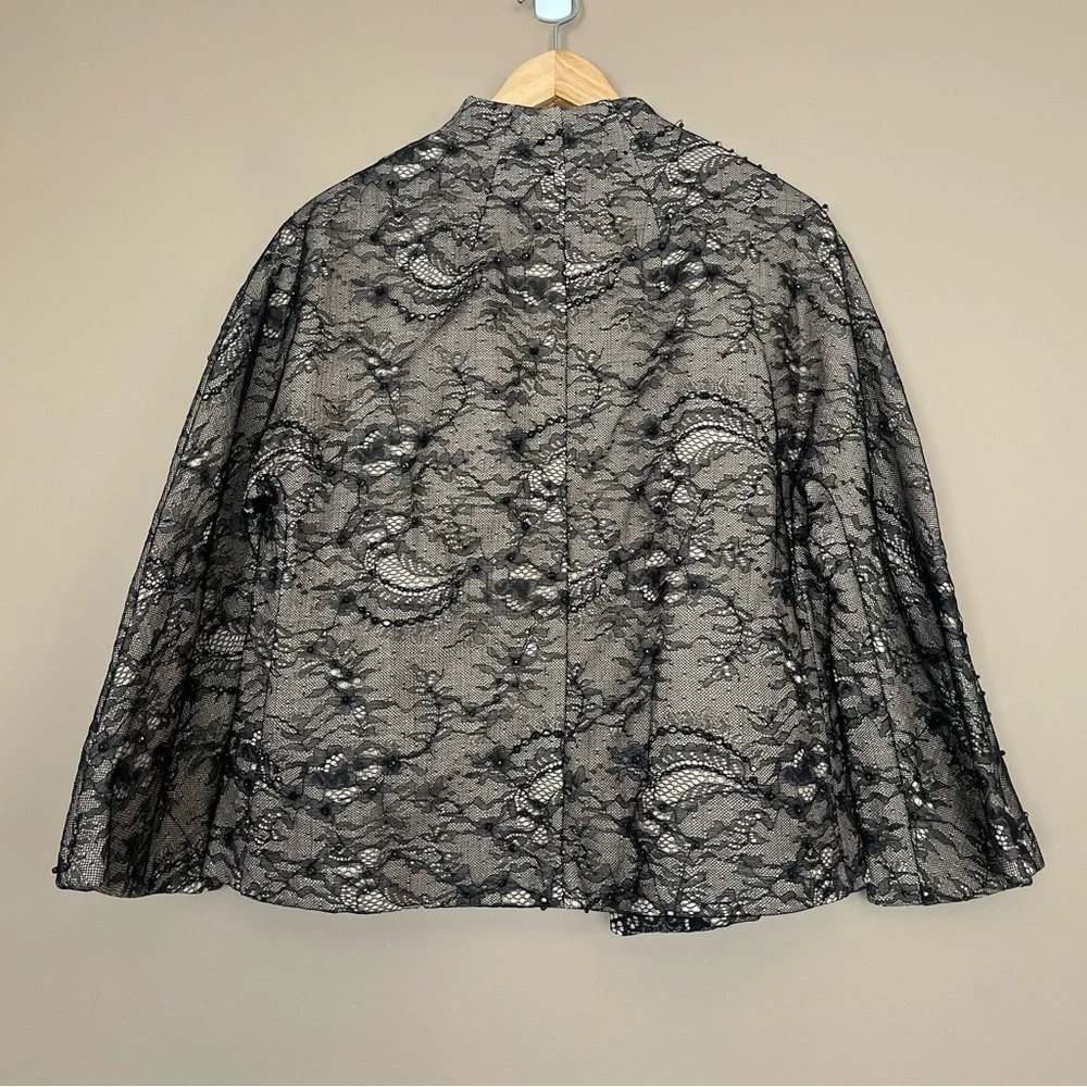 {Chico's} Embellished Lace Jacket with Beaded Detail in Black - Medium - NWT